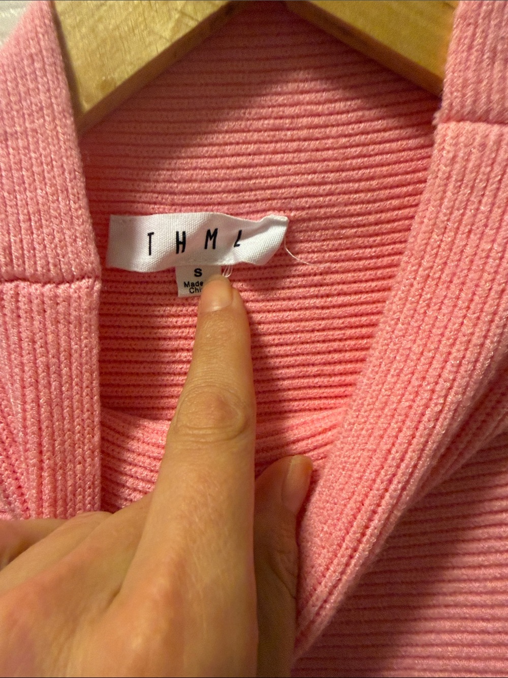 THML Pink & Cream Colorblock Mock Neck Sweater - Picture 2 of 5